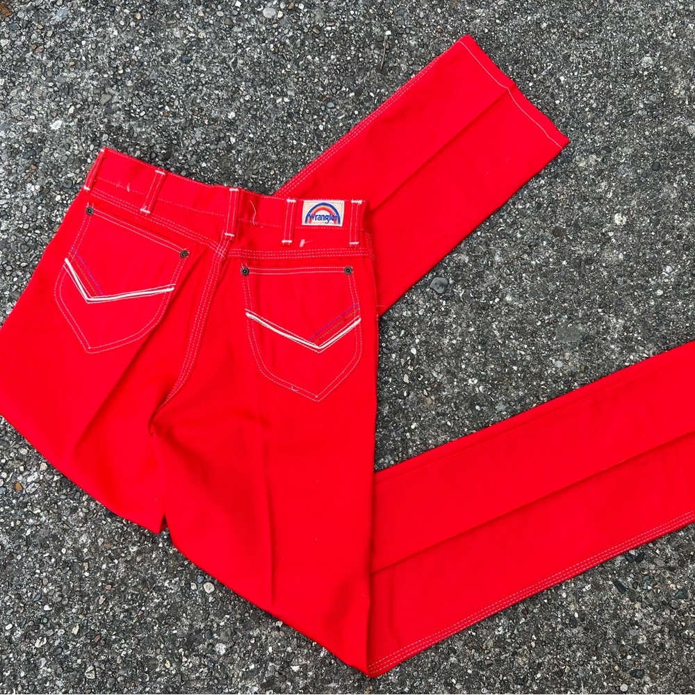 Deadstock Vintage 70s 80s Wrangler jeans rainbow stitch Student Size 26x31 NWT